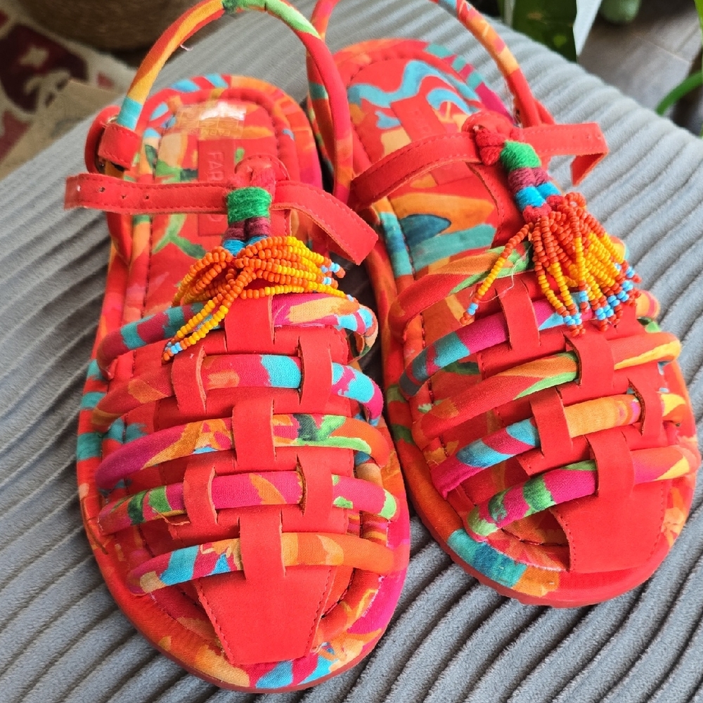 FARM Rio Vibrant Red Multicolor Sandals